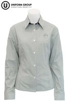 Blouse L/S - Green Stripe-all-students-THE U SHOP - New Zealand Shooting Federation