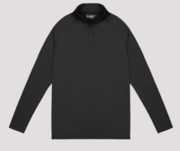 Top - Men's L/S Quarter Zip - Black-mens-garments-THE U SHOP - New Zealand Shooting Federation