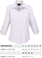 Blouse 3/4 sleeve - WHITE-ladies-garments-THE U SHOP - New Zealand Shooting Federation