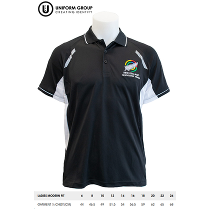 Polo Shirt S/S -Ladies - Black/White